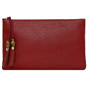 グッチ クラッチバッグ レッド バンブー 449653 美品 ポーチ レザー 竹 中古 GUCCI ハンドバッグ フリンジ ファスナー タッセル 定番 人気 女...
