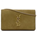 サンローラン チェーン ショルダー ウォレット f-22200 ベージュ YSL 437507 美品 スエード レザー 中古 YBL437507 0516 SA...