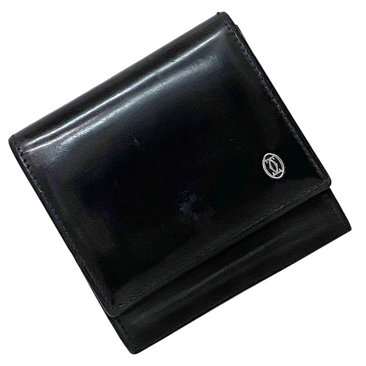 カルティエ コインケース ec-22291 ブラック マスト GRL3000205 美品 小銭入れ レザー 中古 EY0K Cartier ホック ミニ コンパクト 財布 ロゴ ワンポイント シンプル 小さい メンズ 男性 革 黒 小銭 ケース 無地 エレガント 高級感 上品 ブランド 本物 鑑定済み