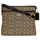 コーチ ショルダーバッグ ec-22350 ベージュ ブラウン シグネチャー F29960 美品 キャンバス レザー 中古 COACH 総柄 チャーム付 ファス...