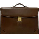 ロエベ ブリーフケース f-22440 ブラウン アナグラム 美品 レザー 中古 LOEWE ヴィンテージ フラップ シンプル ロゴ 書類バッグ ビジネスバッグ 茶色 書類 a4 レディース メンズ 本革 ロゴマーク ゴールド金具 アナグラム刻印 ブランド 本物 鑑定済み(4)