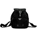 プラダ リュック ec-22757 ブラック NERO テスート 美品 ナイロン レザー 中古 35 PRADA ヴィンテージ 黒 フラップ 巾着 軽い リュックサック バックパック ミニリュック ロゴ プレート レディース メンズ 定番 人気 ブランド 本物 鑑定済み(4)