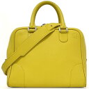 ロエベ 2way バッグ アマソナ 75 f-22917 イエロー アナグラム 301.30.L.03 美品 レザー 中古 261408 LOEWE ロゴ 黄色...