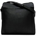 ロエベ ショルダーバッグ f-23241 ブラック 美品 レザー 中古 L22 LOEWE ミニバッグ 黒 ファスナー レア シンプル ワンポイント 刻印 クロスボディ ヴィンテージ 本革 メンズ レディース 斜め掛け 肩掛け カジュアル ブランド 本物 鑑定済み