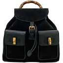 グッチ リュック f-23291 ブラック バンブー 003 2058 0016 美品 バックパック スエード レザー 竹 中古 GUCCI バックパック 黒 リュック 巾着 フラップ ヴィンテージ 定番 人気 大容量 メンズ レディース 竹素材 バンブーリュック ブランド 本物 鑑定済み