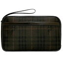 バーバリー セカンドバッグ ec-23703 ブラウン ノバチェック 美品 PVC レザー 中古 BURBERRY クラッチバッグ 茶色 ストラップ ファスナー ハンドバッグ 軽い ハンドル付き シンプル メンズ 男性 定番柄 人気 ヴィンテージ バッグ マチ有 ブランド 本物 鑑定済み