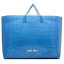 ミュウミュウ プチプチ トートバッグ ec-23738 ブルー 美品 ビニール 中古 miu miu 軽い ワンポイント ロゴ 定番 人気 女性 レディース ト...