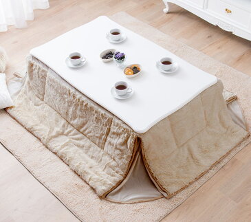 【最大400円OFFクーポン配布中】猫脚こたつ テーブル こたつ布団セット 約120×75かわいい 長方形 おしゃれ 折れ脚 省スペース 掛布団 こたつセット リビング テーブル〔B〕送料無料 アンティーク 姫系 ホワイト ピンク コタツ