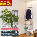 【ポイント5倍★5/18 12:00〜23:59】 突っ張りラック ラック つっぱり ハンガーラック 衣類収納 ハンガーポール オープンラック 伸縮 パイプハン...