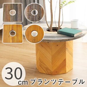 【4H限定P5倍！4/23 20:00〜★150円OFFクーポンも】サイドテーブル テーブル天板のみ PLT Plants Table プランツテーブル スクエア W30 サークル φ30 植木鉢 鉢植え 観葉植物 ミニテーブル 円形 直径30 四角 正方形 幅30 天然木 チーク マンゴー