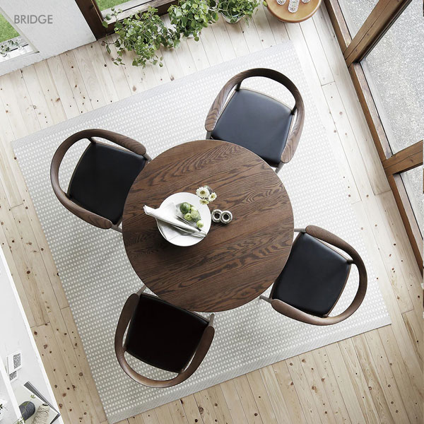 AMLYS アムリス BRIDGE ブリッジ ラウンド テーブル国産 ダイニングテーブル 丸テーブル 円型 ホワイトオーク 北欧 デンマーク デザイン オイル塗装 DB ダークブラウン開梱設置 [2]