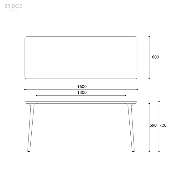 AMLYS アムリス BRIDGE ブリッジ カスタマイズ テーブル幅160cm 奥行60cm 国産 DB ホワイトオーク オイル塗装北欧 デンマーク デザイン ダークブラウン 開梱設置 [2]