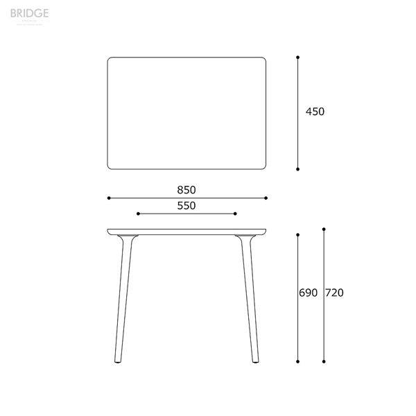 AMLYS アムリス BRIDGE ブリッジ カスタマイズ テーブル幅85cm 奥行45cm 国産 DB ホワイトオーク オイル塗装北欧 デンマーク デザイン ダークブラウン 開梱設置 [2]