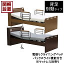 えっ!?【ポイント増量&お得クーポン】 【設置サービス付】 電動ベッド 電動リクライニング 2モーターシングル 宮付き コンセント LED照明 手すり付 ブラウ...