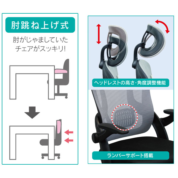 えっ!?【ポイント増量&お得クーポン】 オフィスチェア 事務椅子 ワークチェア ランバーサポート デスクチェア イス コンパクトチェア ヘッドレスト NC-40 子供 中学生 高校生 大人 学習椅子にも 組立式 玄関渡し [3]