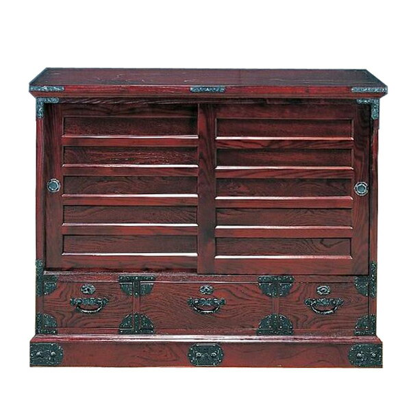 えっ!?【ポイント増量&お得クーポン】 受注生産 民芸家具 和 和風 飾棚115cm幅 「筑後民芸 112蔵納戸」..