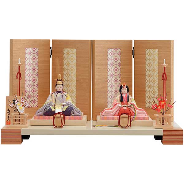 大感謝【ポイント増量&お得クーポン】 雛人形 ひな人形 木目込み人形一秀 親王飾り 平飾り H-31 木目込人形
