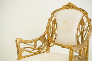 MEDEA社ART919ゴールド仕上げイタリア家具アールヌーボー椅子