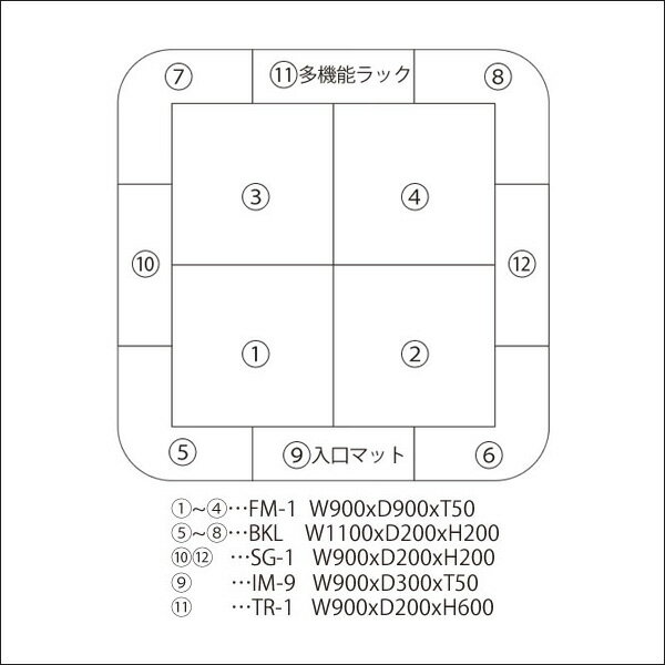 【 キッズコーナー 激安 】 バンビファンシーセット 交通マット・Rコーナーセット 2畳 BCK23 （多機能ラック・入口マット付） ベビー かわいい フロアマット キッズスペース