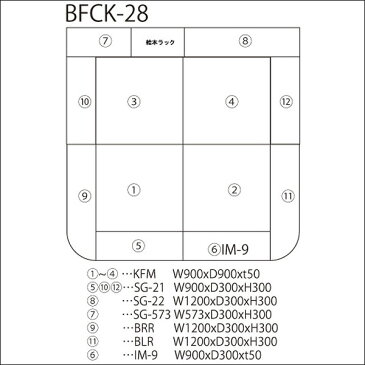 【 キッズコーナー 激安 】 バンビファンシーセット 交通マット・角・Rサイドガード 2畳 BFCK28 （絵本ラック・入口マット付） 送料無料 ベビー かわいい フロアマット キッズスペース