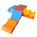 【 室内 遊具 大型 クッション キッズコーナー キッズスペース 日本製 室内 すべり台 遊び場 キッズエウーム 】 ソフトクッション スクウエアセットD 【ワ...