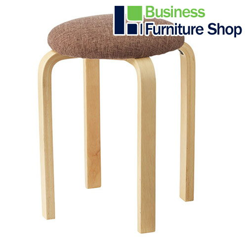 丸イス 745535 ブラウン木製 6台セット(オフィス 事務所)