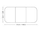 オーダーメイドさめにくい風呂ふたneo　奥行60～70×間口131～140cm 3枚割_ 風呂蓋 浴槽蓋 サイズ