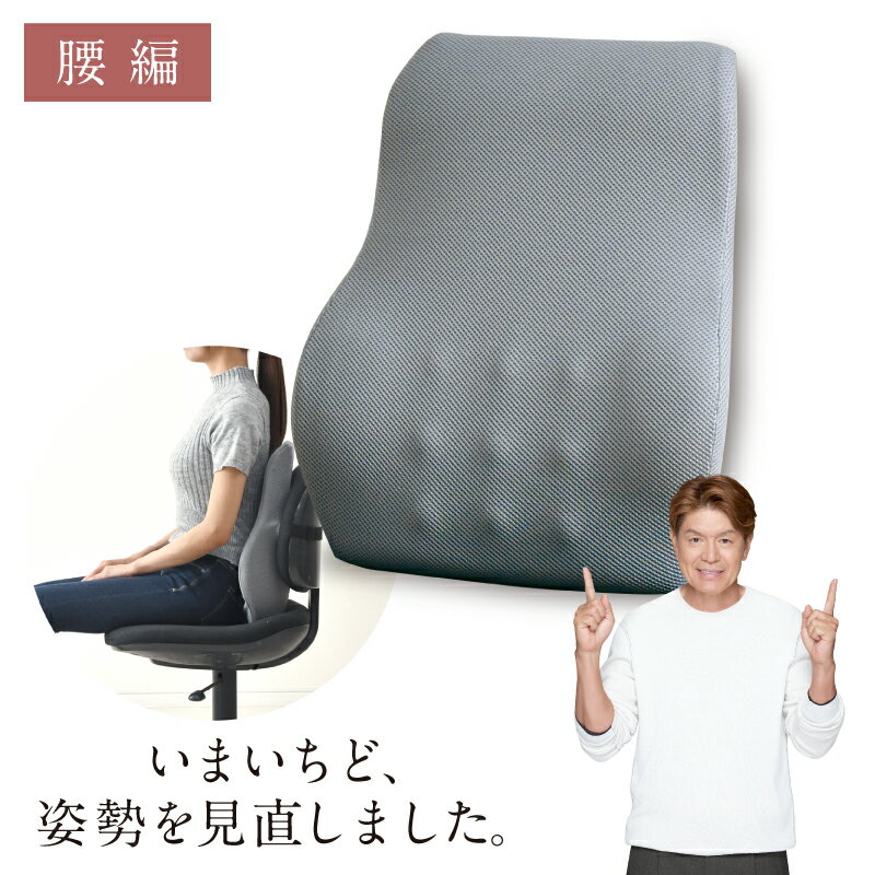 クッション 腰 姿勢を正す サポートクッション 46×38cm 快適支座 整体院先生監修 姿勢見直し 腰フィット 負担軽減 理想な座姿勢 ウレタンフォーム ずっこけ座り 猫背座り 改善 体圧分散 まっすぐ座る