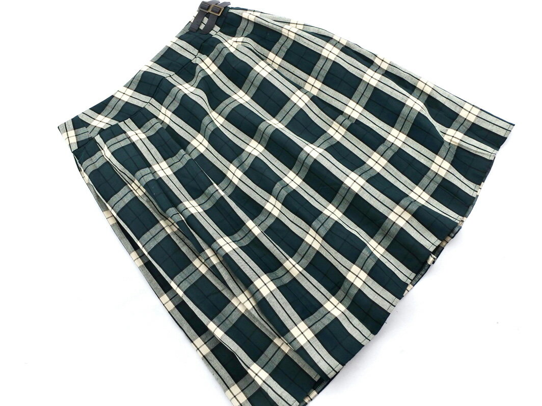 新品 アースミュージック&エコロジー 大きいサイズ チェック タック Aライン 台形 スカート size17 ◇■ ☆ fbb3 レディース【USED】【中古】【古着】【ブランド古着買取・販売ABJ】