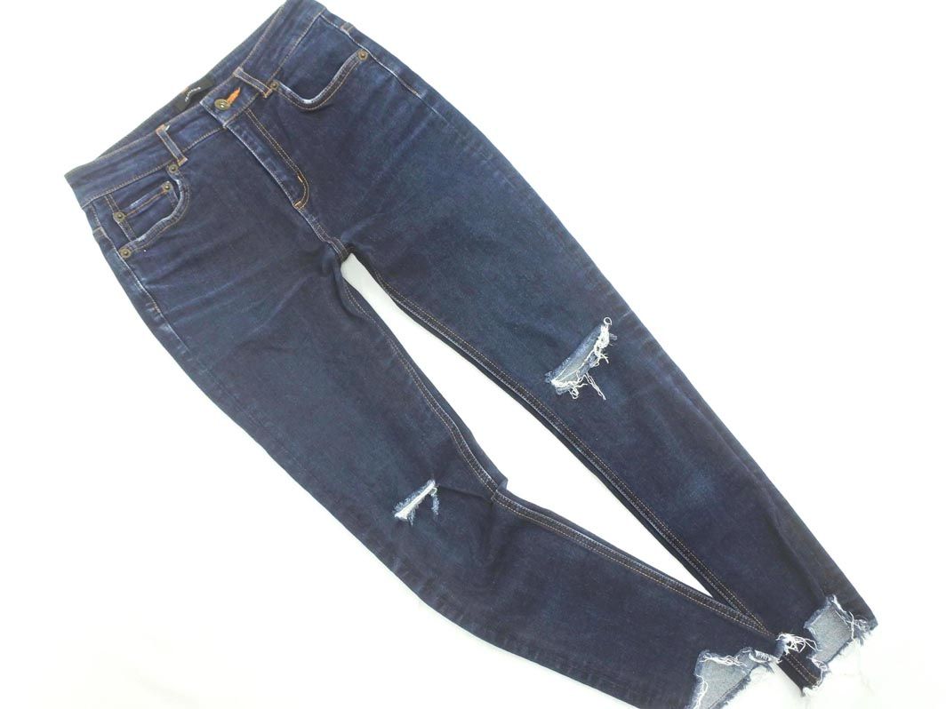 JEANASIS ジーナシス ダメージ加工 カットオフ スキニー デニムパンツ sizeS/青 ■■ ☆ eac5 レディース【USED】【中古】【古着】【ブランド古着買取・販売ABJ】