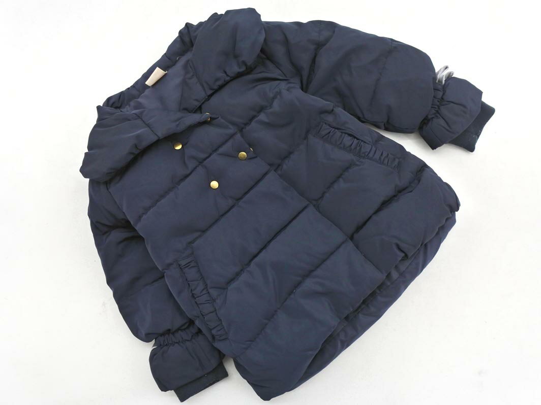 petit main プティマイン ダウン コート size90cm/紺 ◆■ ☆ fkb0 女の子【USED】【中古】【古着】【ブランド古着買取・販売ABJ】