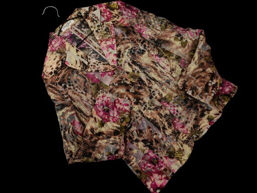 Liliane Burty リリアンビューティ リネン混 シアー 総柄 テーラード ジャケット size5/白xピンクxベージュ ■◇ ☆ fda8 レディース【USED】【中古】【古着】【ブランド古着買取・販売ABJ】 Liliane Burty リリアンビューティ リネン混 シアー 総柄 テーラード ジャケット size5/白xピンクxベージュ ■◇ ☆ fda8 レディース【USED】【中古】【古着】【ブランド古着買取・販売ABJ】