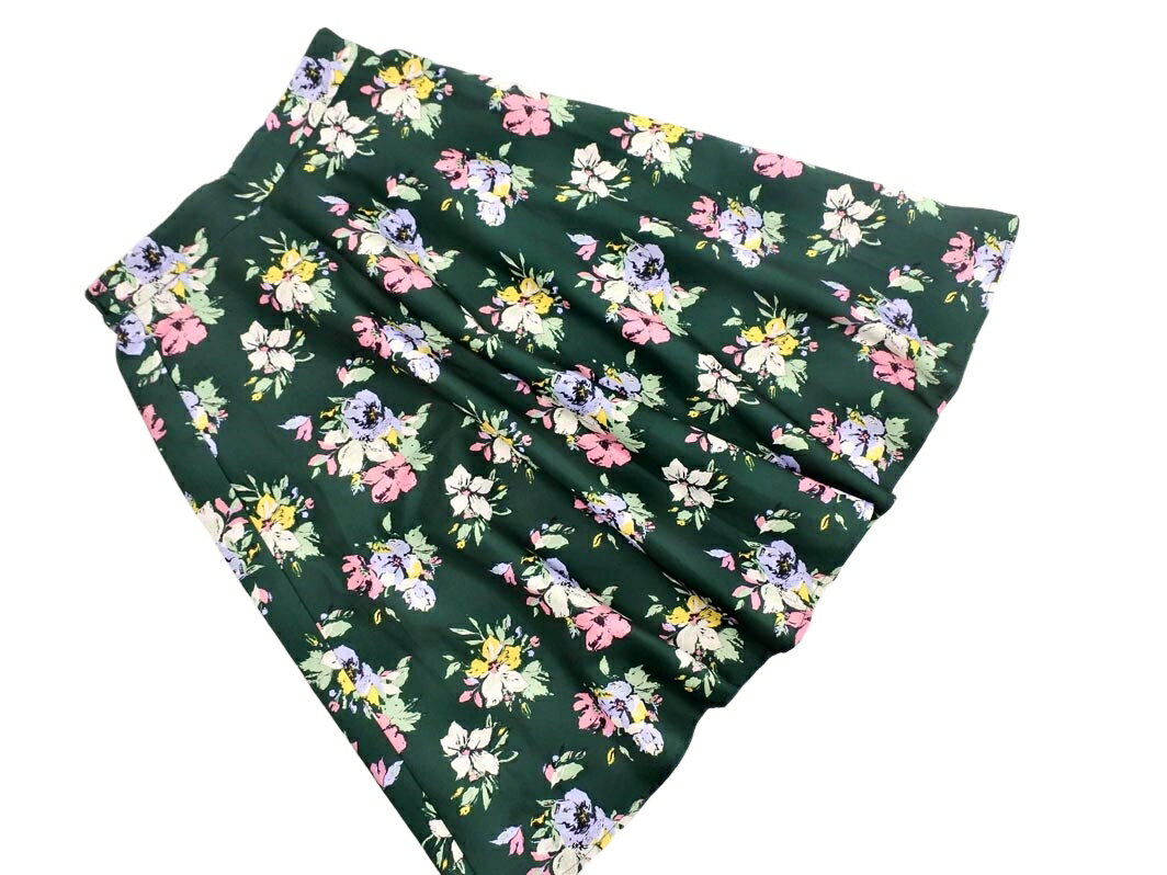 Rope Picnic ロペピクニック 花柄 フレア スカート size38/緑 ■■ ☆ fda8 レディース【USED】【中古】【古着】【ブランド古着買取・販売ABJ】