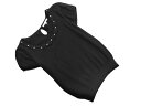 ネコポスOK prideglide プライドグライド シフォン 切替 ビジュー サマー ニット セーター size38/黒 ■◆ ☆ ffc4 レディース【USED】【中古】【古着】【ブランド古着買取・販売ABJ】