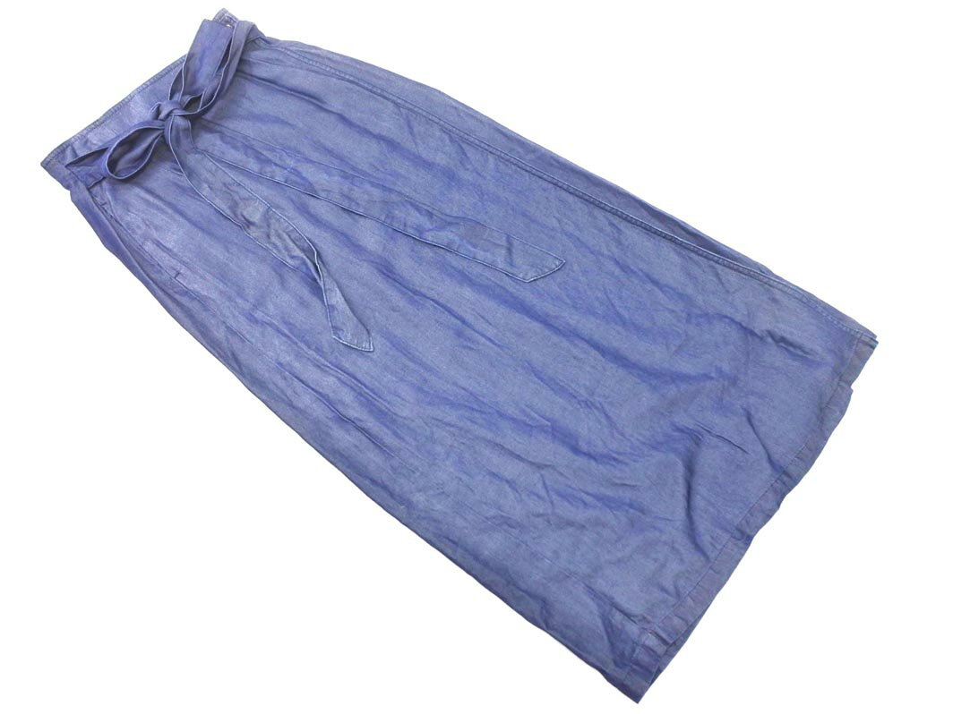 nano universe ナノユニバース ロング 巻き ラップ スカート size36/紺 ■◇ ☆ fgb4 レディース【USED】【中古】【古着】【ブランド古着買取・販売ABJ】