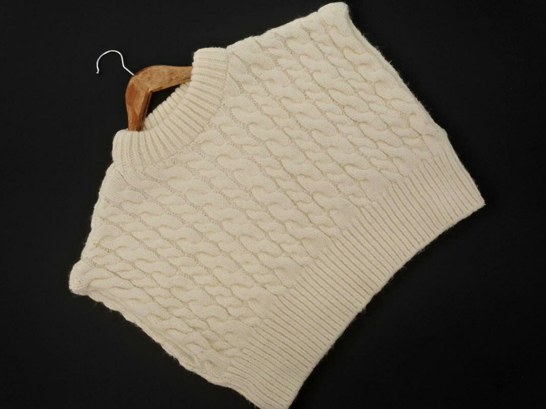 ZARA ザラ フレンチスリーブ ケーブル編み ニット セーター sizeS/オフホワイト ◇■ ☆ fia5 レディース..