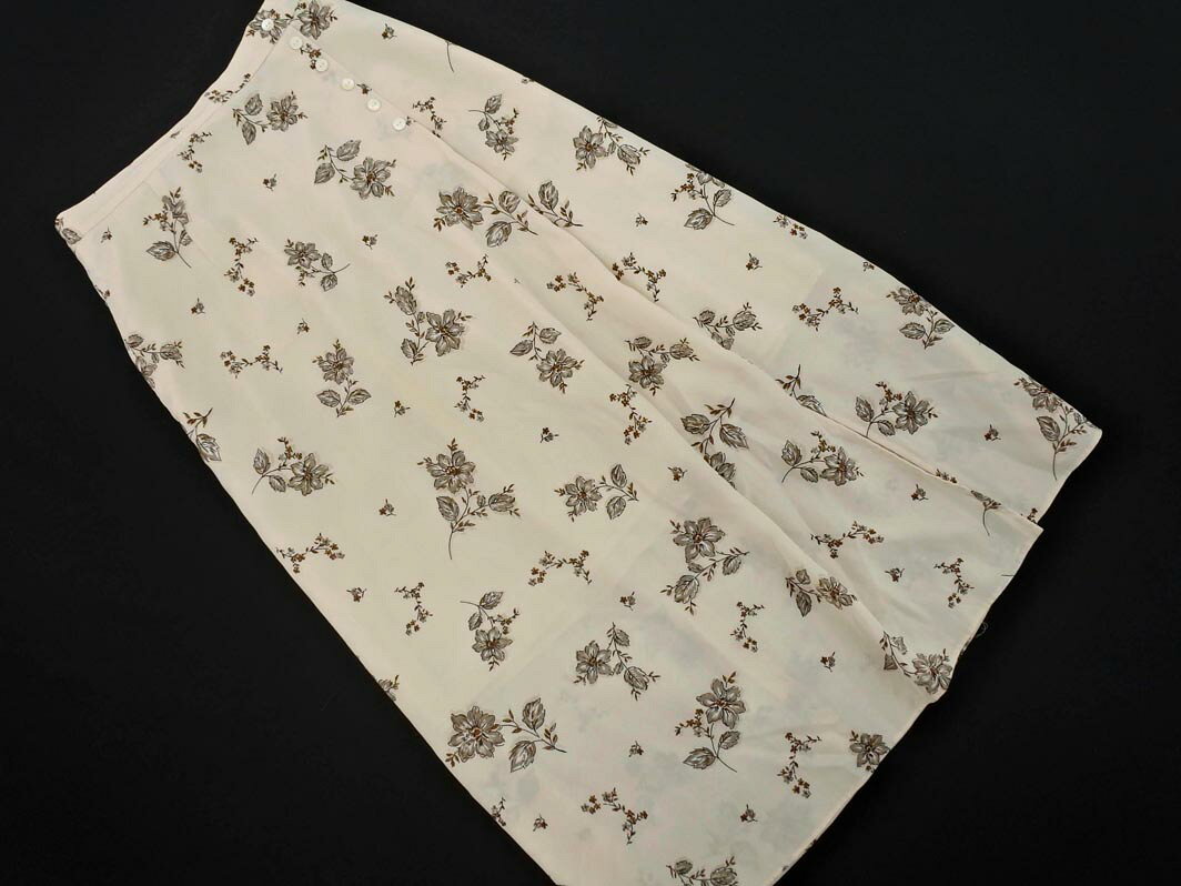 URBAN RESEARCH アーバンリサーチ 花柄 フレア ロング スカート sizeF/アイボリー ■◇ ☆ fbc0 レディース【USED】【中古】【古着】【ブランド古着買取・販売ABJ】