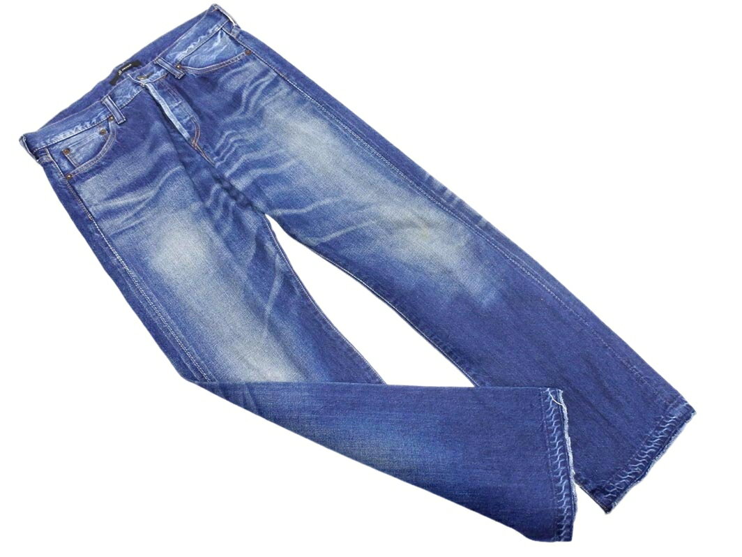 johnbull ジョンブル ボタンフライ カットオフ デニムパンツ sizeM/紺 ■■ ☆ fkb1 メンズ【USED】【中古..