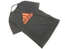 ネコポスOK adidas アディダス ロゴ トレーニングウェア Tシャツ 黒 ■◆ ☆ fgb4 メンズ【USED】【中古】【古着】【ブランド古着買取・販売A...