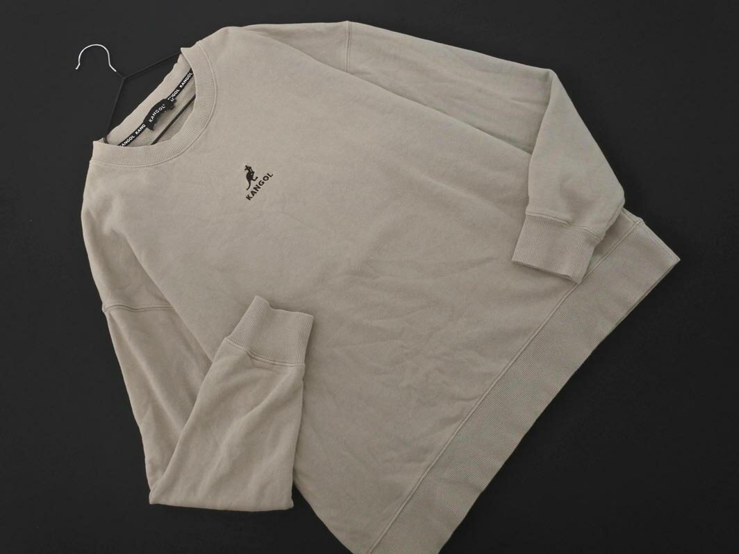 KANGOL カンゴール ロゴ 刺繍 トレーナー スウェット sizeM/グレージュ ◇■ ☆ fic6 レディース【USED】..