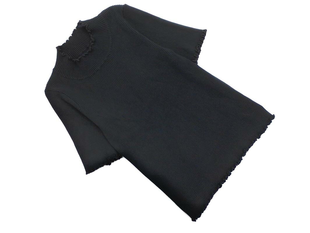 CECIL McBEE セシルマクビー 5分袖 リブ ニット sizeM/黒 ■◆ ☆ fda7 レディース【USED】【中古】【古着】【ブランド古着買取・販売ABJ】