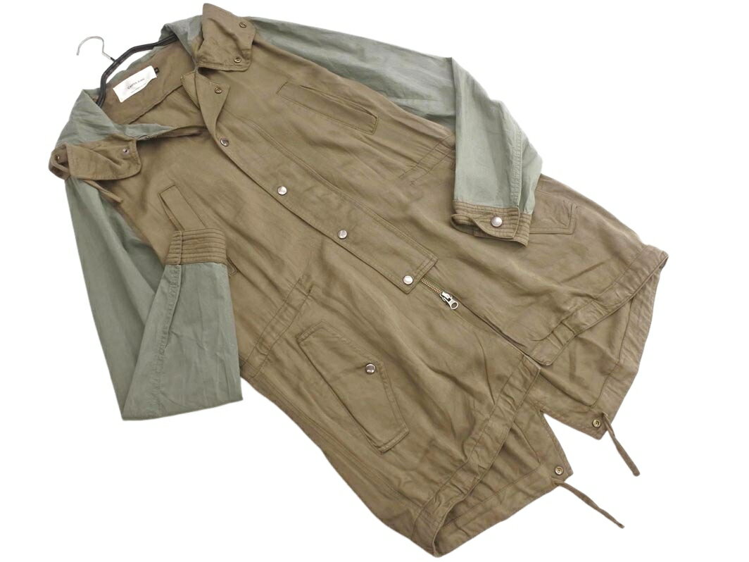 CASPER JOHN キャスパージョン 切替 モッズ コート sizeL/カーキ ■◇ ☆ gbb7 メンズ【USED】【中古】【古着】【ブランド古着買取・販売ABJ】