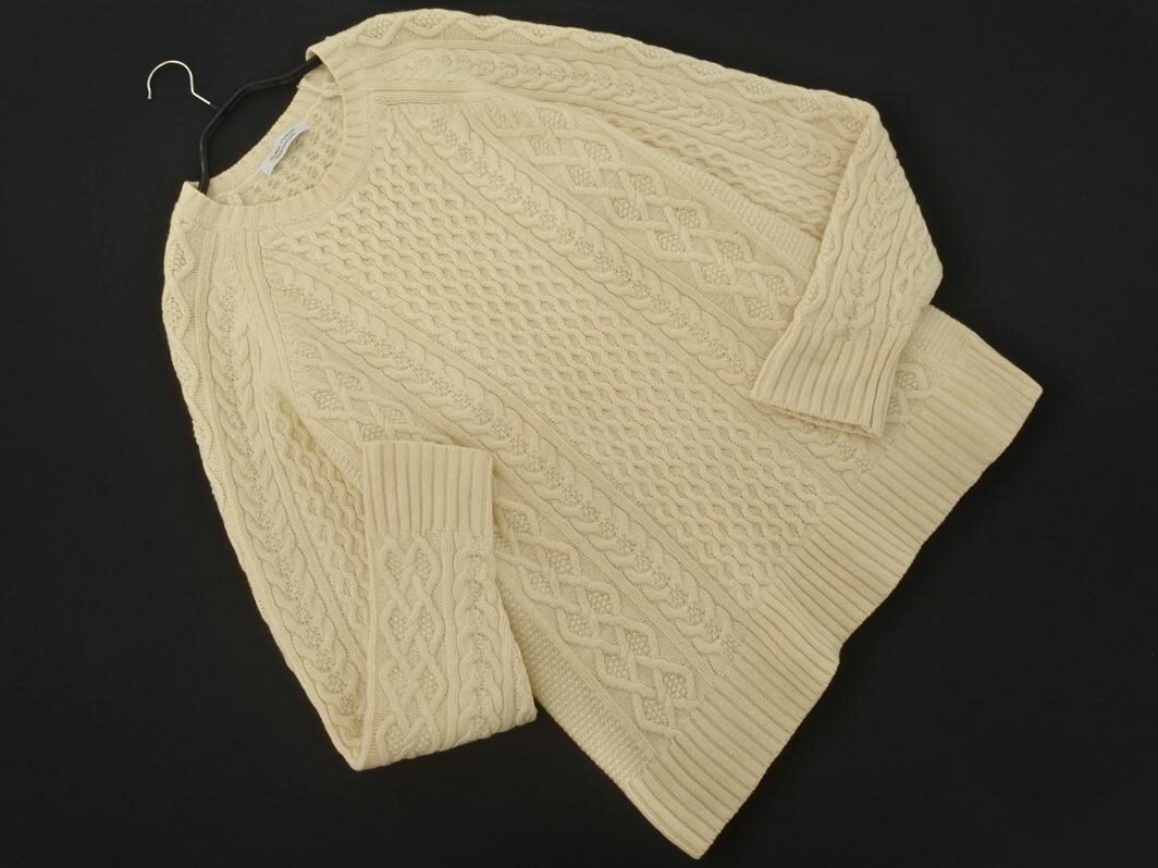 JOURNAL STANDARD ジャーナルスタンダード ウール混 ニット セーター sizeM/クリーム ◇■ ☆ fib9 メンズ 前面・右襟にヨゴレがございます。前面・左襟にヨゴレがございます。前面・スソ左にヨゴレがございます。（各箇所のヨゴレやダメージに関しましては、写真をご参照ください）他に状態の気になる箇所はございません。全体的に見ると良い状態のお品です。 表記サイズ：M 実寸サイズ： 肩幅-身幅（脇下）49cm後ろ着丈（襟元より）65cm全長-袖丈78cm クリーム ★素材は画像にてご確認ください。（画像にない場合は基本的に不明となります） ネコポスについて： ネコポスOKとタイトルに記載されていない商品はネコポス対象外となっております。 →ネコポス・送料について ご注意： お品の状態に関しては個人差がありますので神経質な方はご遠慮ください。 写真の色はご覧のモニターにより実際の色や明るさ等と異なって見える場合があります。あらかじめご了承ください。 →ご注文に関してのご注意