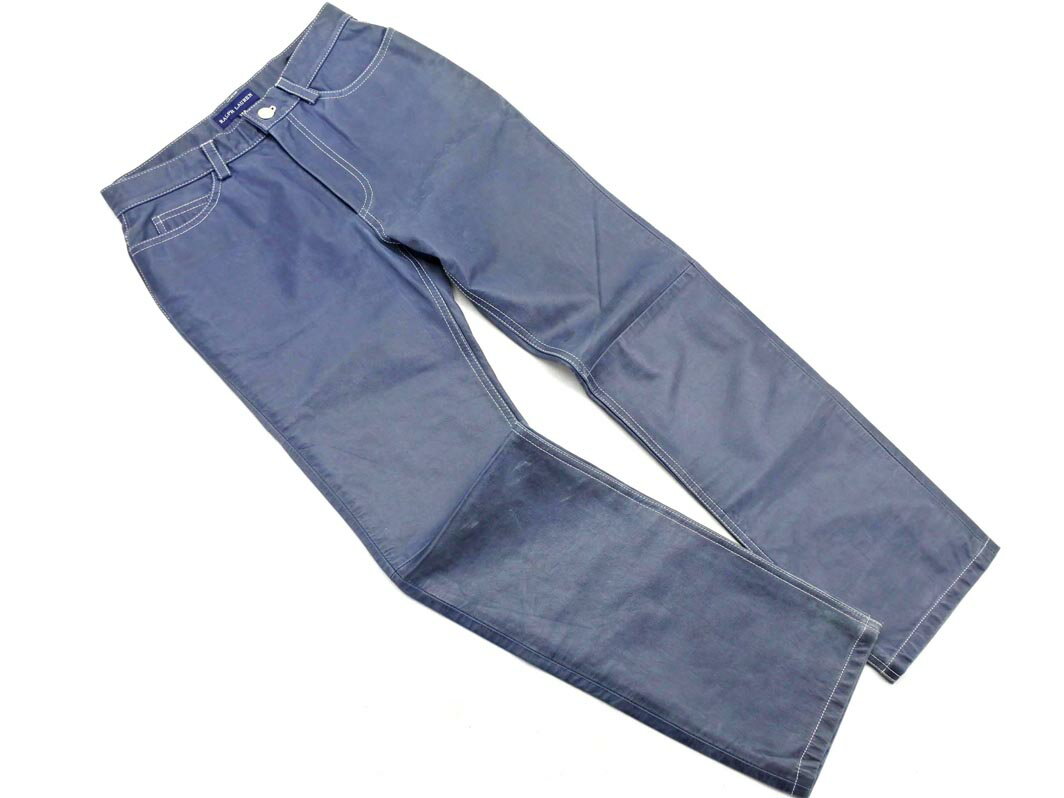 Ralph Lauren ラルフローレン レザー ステッチ パンツ 150cm 青 ◇■ ☆ fjc1 男の子【USED】【中古】【古着】【ブランド古着買取・販売ABJ】