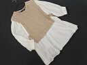 w closet ダブルクローゼット フェイクレイヤード ニット セーター sizeF/白xベージュ ■◇ ☆ fcc1 レディース【USED】【中古】【古着】【ブランド古着買取・販売ABJ】(4)