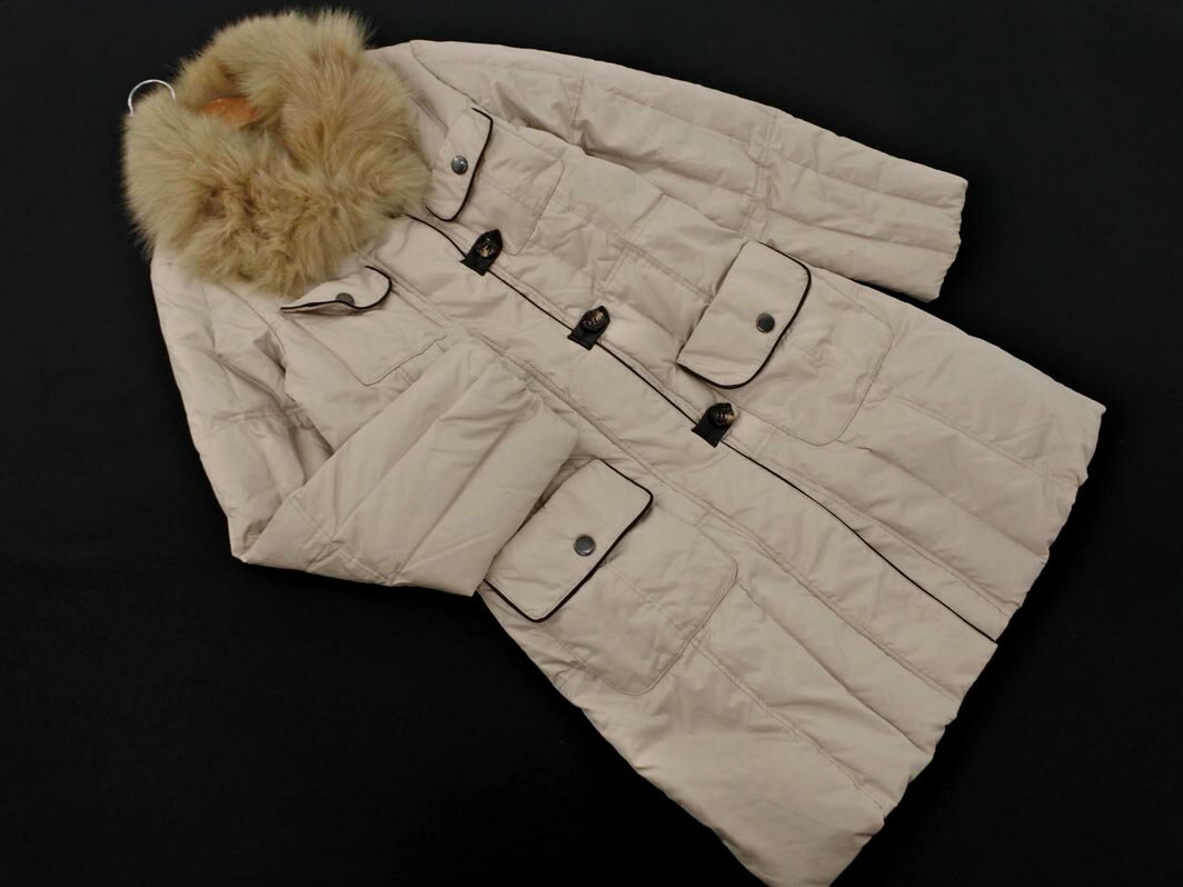 Viaggio Blu ビアッジョブルー フォックスファー ダウン コート size2/アイボリー ◆■ ☆ fkb1 レディース【USED】【中古】【古着】【ブランド古着買取・販売ABJ】(4)