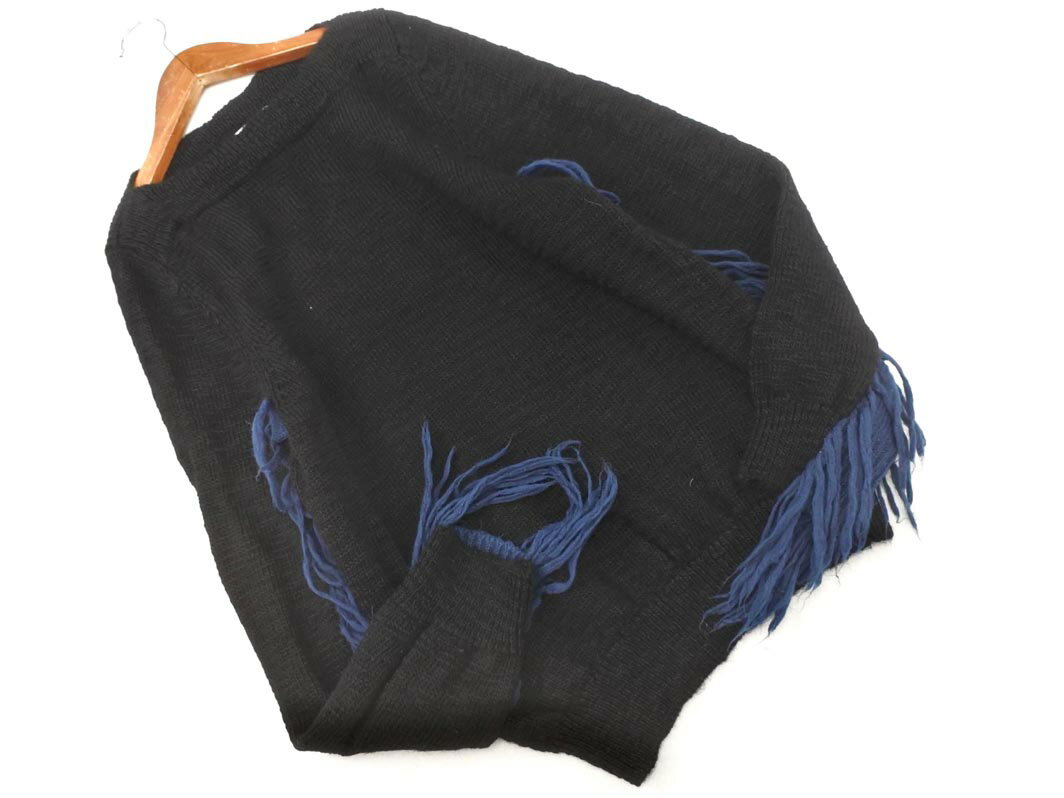 FACETASM ファセッタズム フリンジ ニット セーター size2/黒 ◇■ ☆ fja3 レディース【USED】【中古】【..