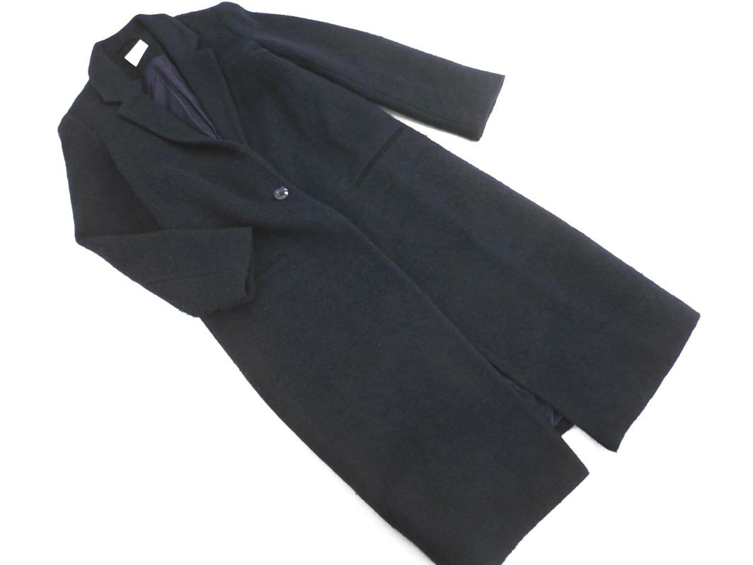 SENSE OF PLACE センスオブプレイス アーバンリサーチ ウール混 チェスター コート size38/紺 ◇■ ☆ fib9 レディース【USED】【中古】【古着】【ブランド古着買取・販売ABJ】