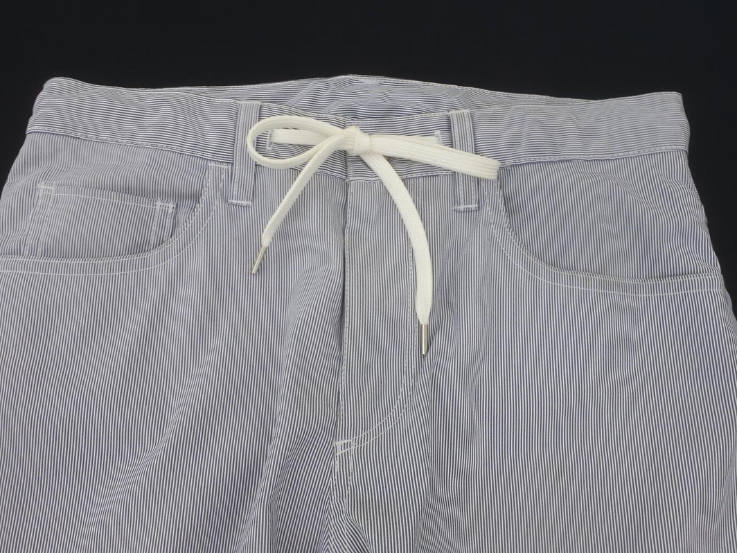 ネコポスOK BEAUTY &amp; YOUTH ビューティ&amp;ユース ユナイテッドアローズ ストライプ パンツ sizeS/白x紺 ■◇ ☆ fgc5 メンズ【USED】【中古】【古着】【ブランド古着買取・販売ABJ】