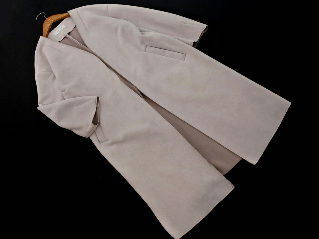 simplicite シンプリシテェ スウェード調 ノーカラー コート ライトグレー ◇■ ☆ fbc8 レディース【USED】【中古】【古着】【ブランド古着買取・販売ABJ】